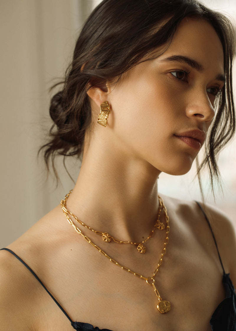 Pamela Card Earrings - Fragment of Time 24K Plated