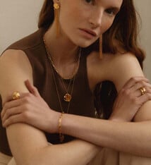 Pamela Card Necklace - Faded Memory 24K Gold Plated