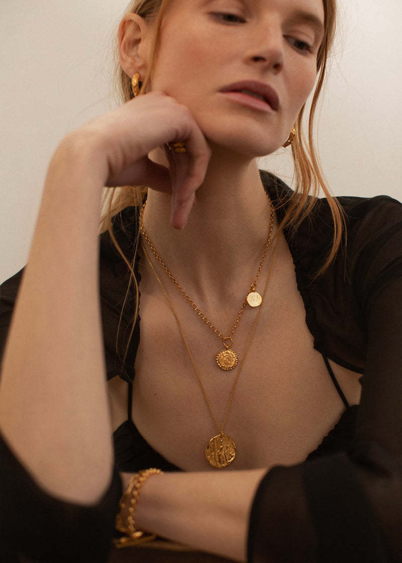 Pamela Card Necklace - Victorious Reflector - 24K Gold Vermeil