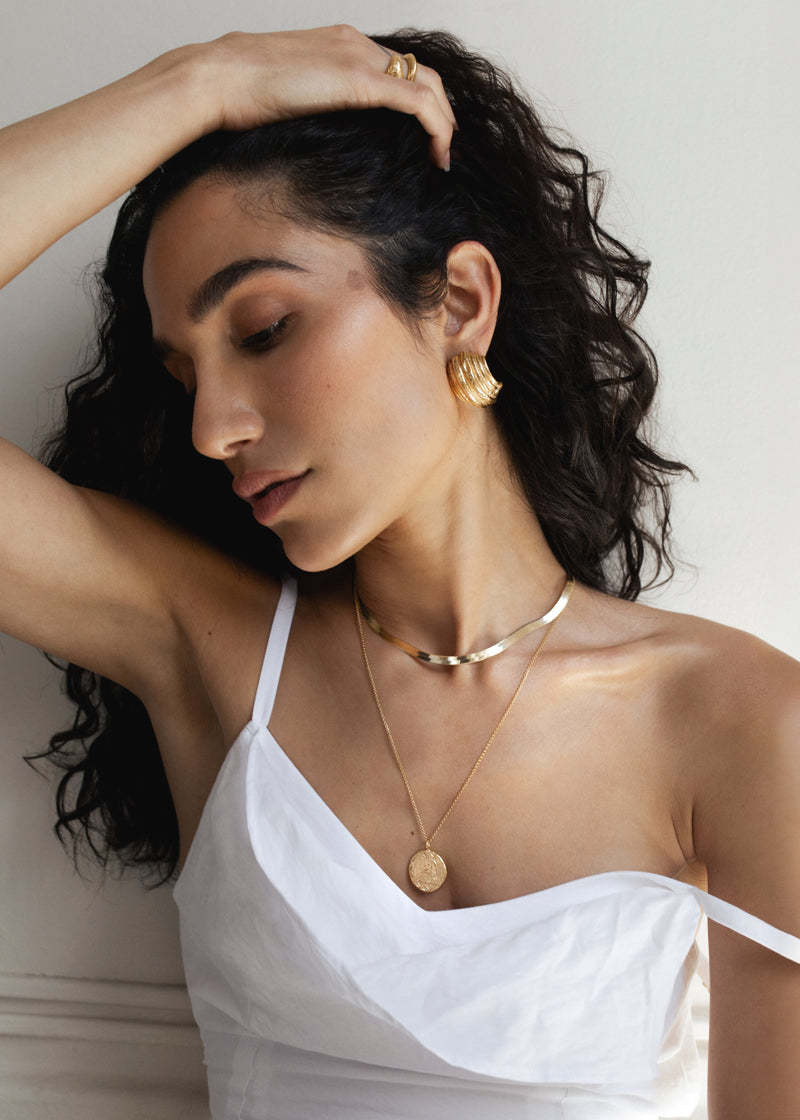 Pamela Card Necklace - Winged Victory - 24K Gold Plated