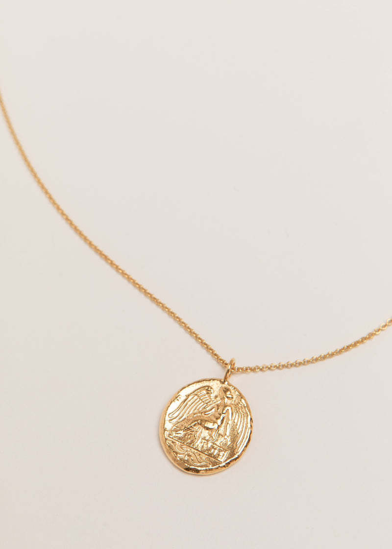 Pamela Card Necklace - Winged Victory - 24K Gold Plated