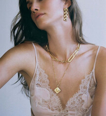 Pamela Card Necklace - Allegory of Estoi - 24K Gold Plated