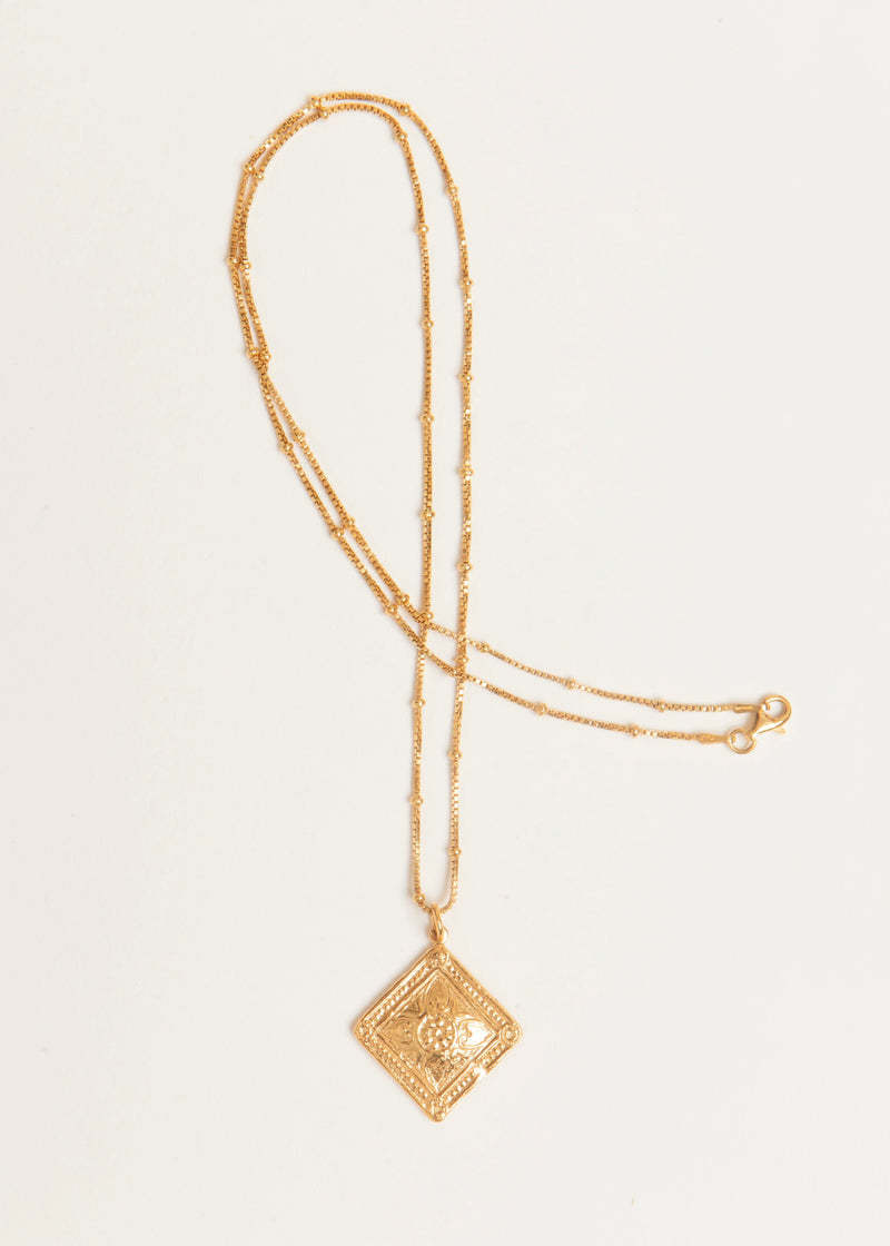Pamela Card Necklace - Allegory of Estoi - 24K Gold Plated