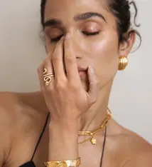 Pamela Card Ring - Serpentina 24K Plated - Sz 6.5