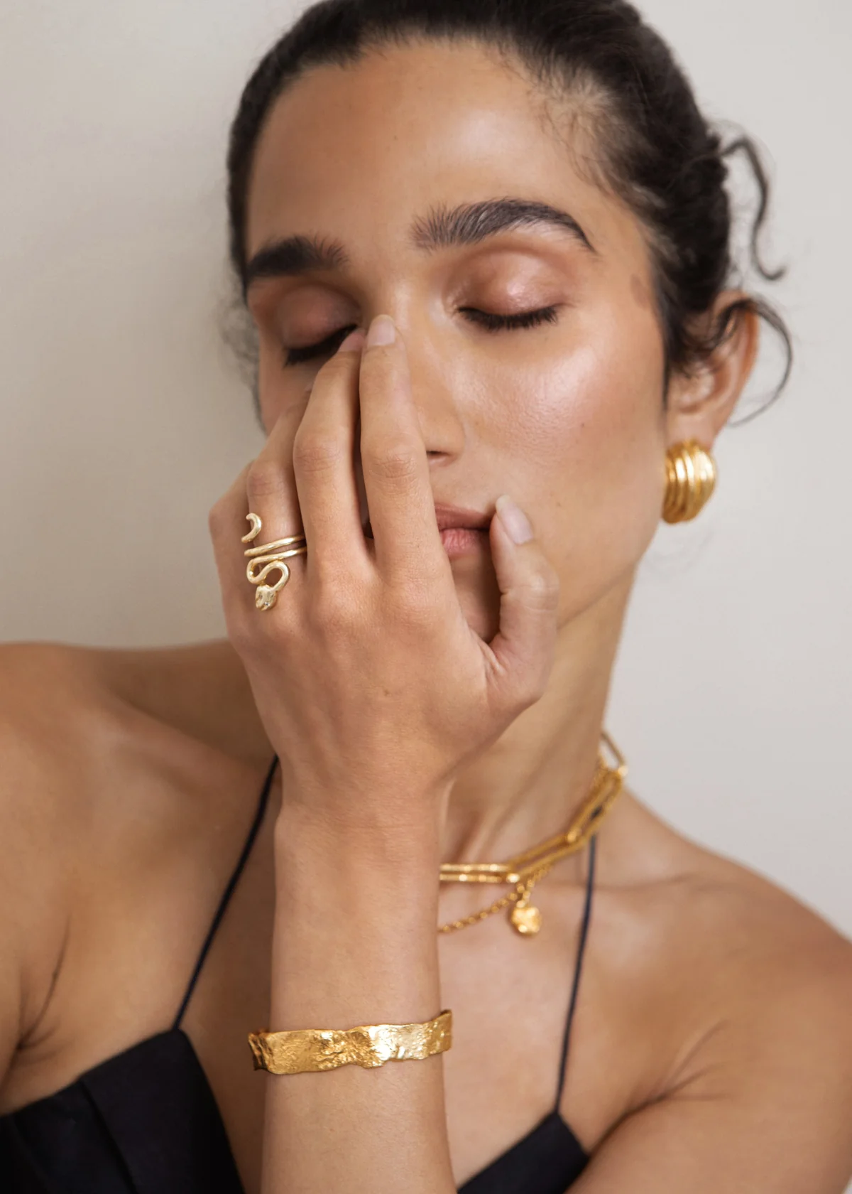 Pamela Card Ring - Serpentina 24K Plated - Sz 6.5