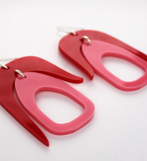 Warren Steven Scott Earrings - Salish Chandelier - Red/Pink