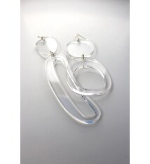 Warren Steven Scott Earrings - Mixed Ovoids -  Clear