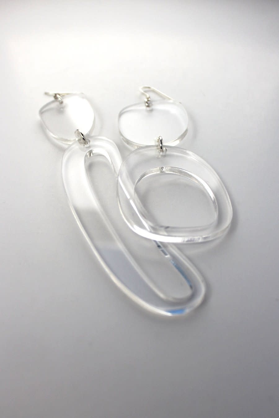 Warren Steven Scott Earrings - Mixed Ovoids -  Clear