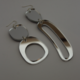 Warren Steven Scott Earrings - Mixed Ovoids -  Silver Mirror