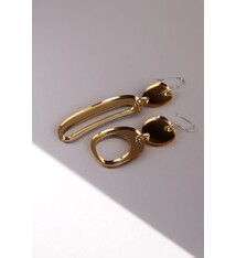 Warren Steven Scott Earrings - Mixed Ovoids - Mini -  Gold Mirror