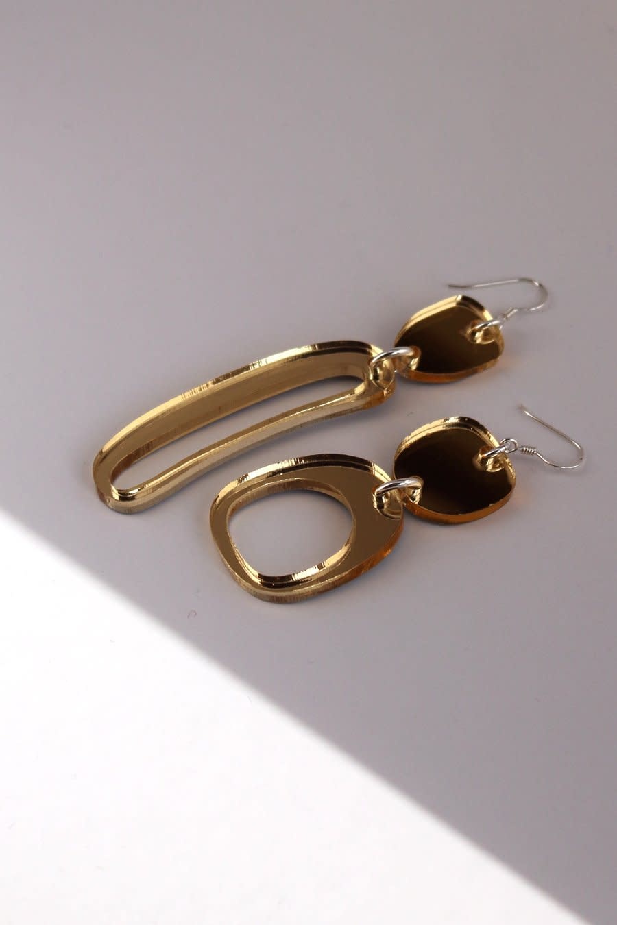 Warren Steven Scott Earrings - Mixed Ovoids - Mini -  Gold Mirror