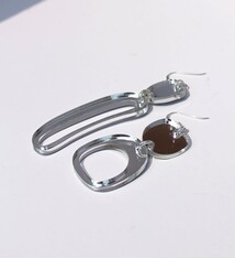 Warren Steven Scott Earrings - Mixed Ovoids - Mini -  Silver Mirror