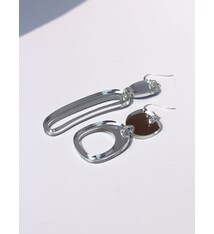 Warren Steven Scott Earrings - Mixed Ovoids - Mini -  Silver Mirror