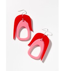 Warren Steven Scott Earrings - Salish Chandelier - Mini -  Red/Pink
