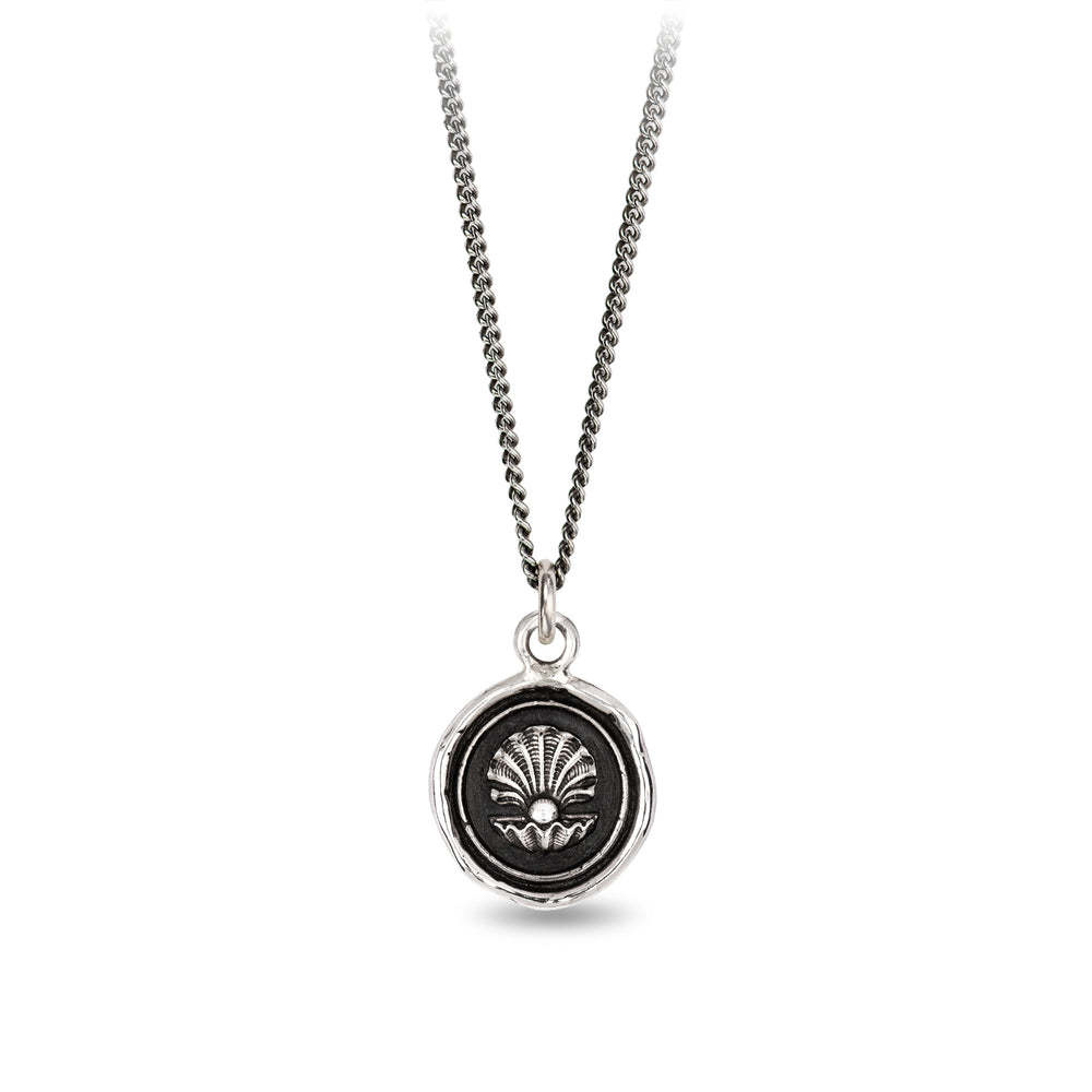 Pyrrha Necklace - The World Is Your Oyster Oxidized Sterling Silver