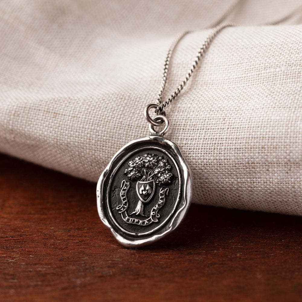 Pyrrha Necklace - Family Above All Oxidized Sterling Silver