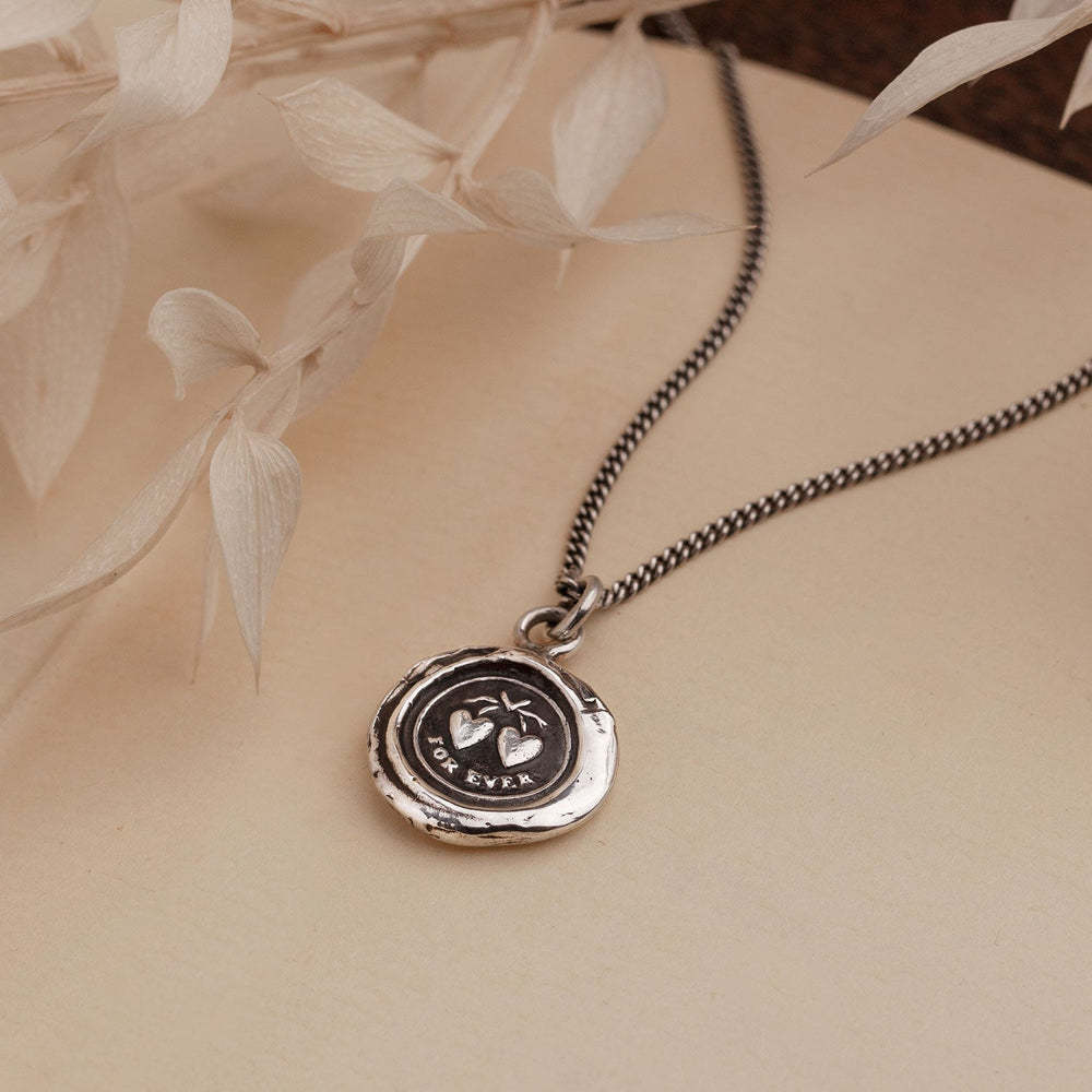 Pyrrha Necklace - Hearts Oxidized Sterling Silver