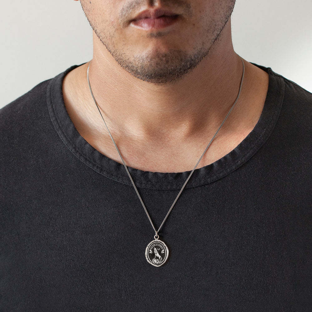 Pyrrha Necklace - Struggle and Emerge Oxidized Sterling Silver 22"
