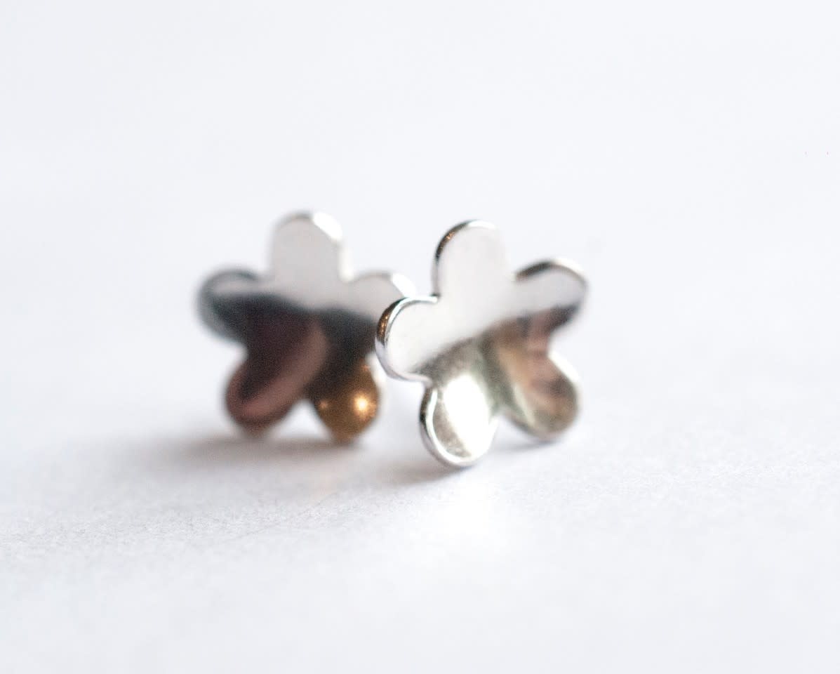 Fire & Grace Silverworks - Marian De Gier - CCBC Earrings - Flower Studs