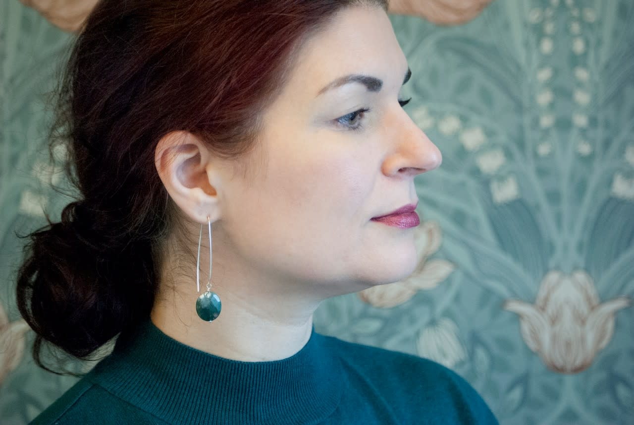 Fire & Grace Silverworks - Marian De Gier - CCBC Earrings - Gem Drop - Jasper