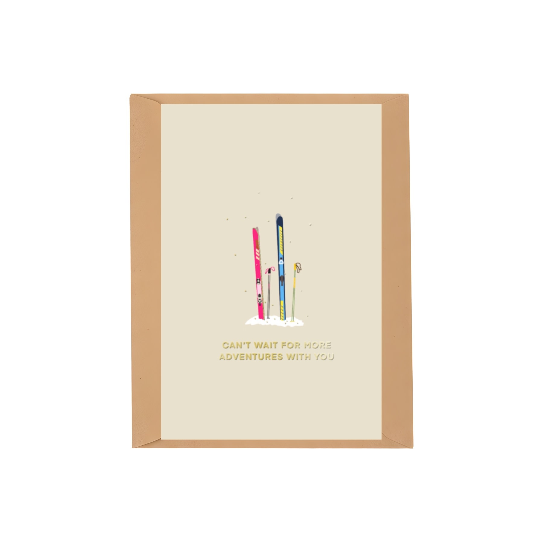 Notecard - Can't Wait for More Adventures with You - Skis