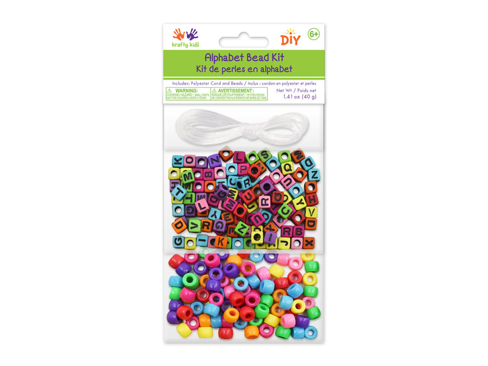 Alphabet Bead Kit w/Stretch Nylon Cord - Bold