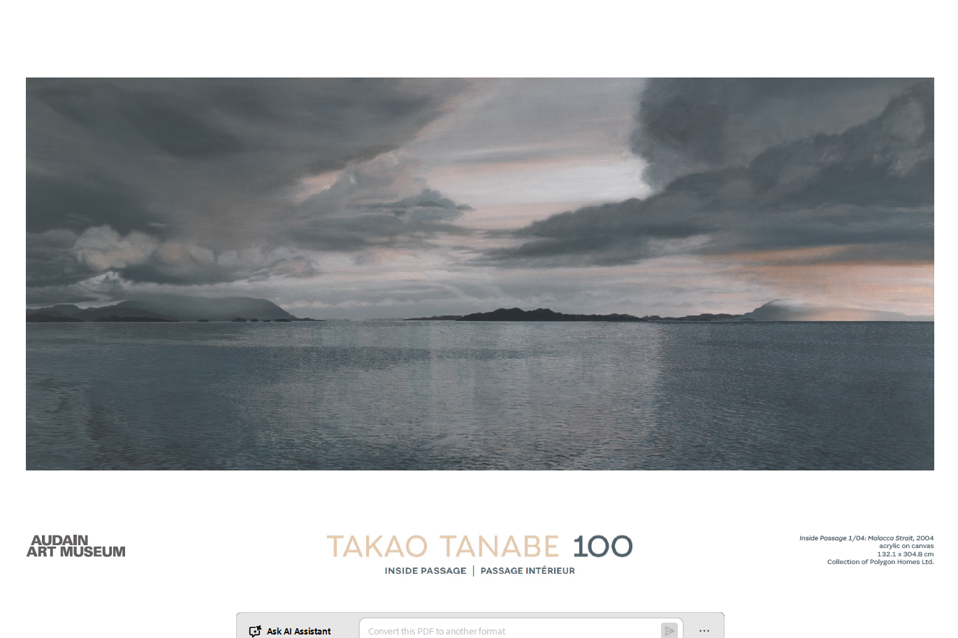 AAM Special Exhibition Poster - Takao Tanabe: Inside Passage 1/04: Malacca Strait