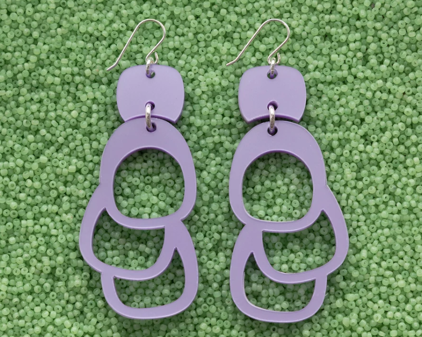 Warren Steven Scott Earrings - Eccentric Ovoids - Pony Purple
