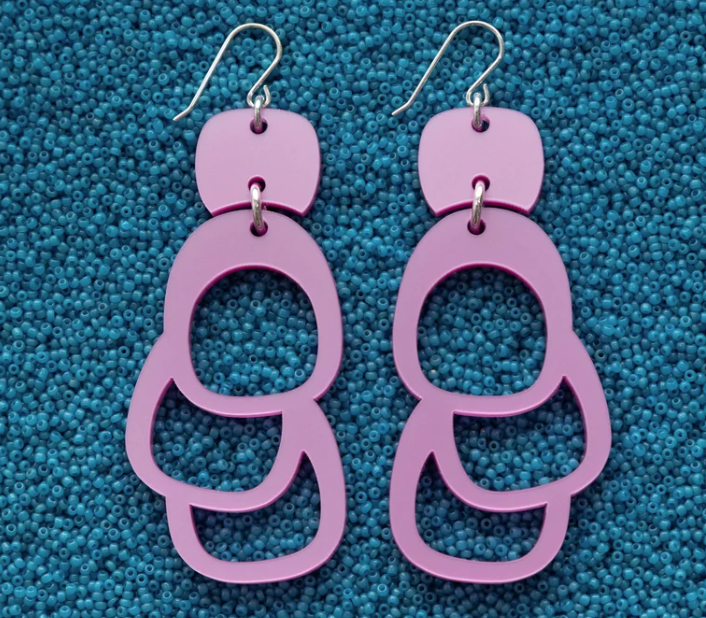 Warren Steven Scott Earrings - Eccentric Ovoids - Baldhip Pink