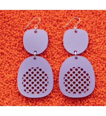 Warren Steven Scott Earrings - Inverted Ovoids - Polka Dot - Pony Purple