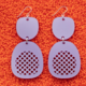 Warren Steven Scott Earrings - Inverted Ovoids - Polka Dot - Pony Purple