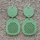 Warren Steven Scott Earrings - Mixed Ovoids - Polka Dot - Nettle Green