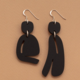 Warren Steven Scott Earrings - Slashed Ovoids - Mixed - Mini - Matte Black