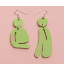 Warren Steven Scott Earrings - Slashed Ovoids - Mixed - Mini - Sour Apple