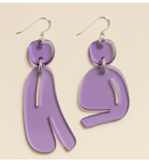 Warren Steven Scott Earrings - Slashed Ovoids - Mixed - Mini - Translucent Violet