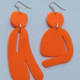 Warren Steven Scott Earrings - Slashed Ovoids - Mixed - Mini - Opaque Orange