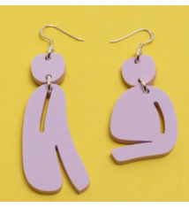 Warren Steven Scott Earrings - Slashed Ovoids - Mixed - Mini - Opaque Lilac
