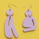 Warren Steven Scott Earrings - Slashed Ovoids - Mixed - Mini - Opaque Lilac