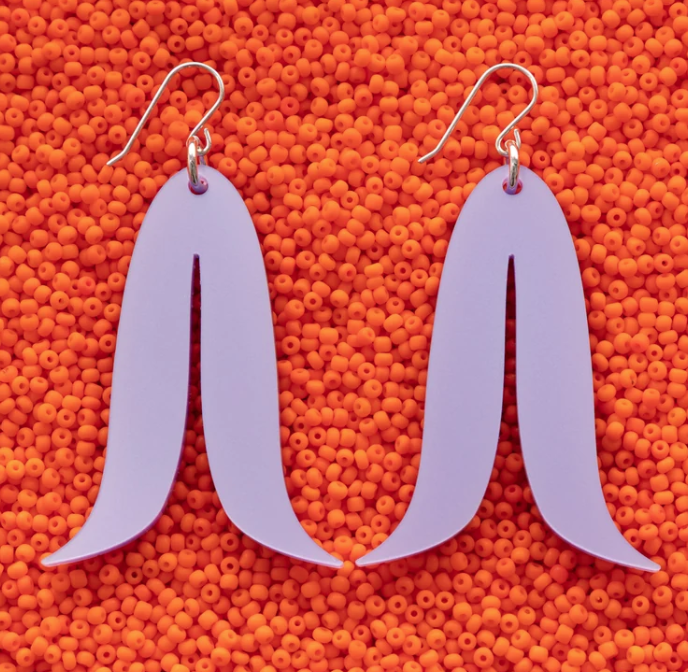 Warren Steven Scott Earrings - Joined Feather - Pony Purple