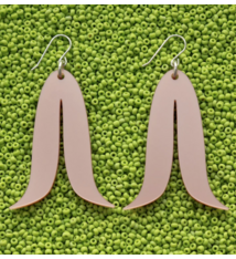 Warren Steven Scott Earrings -Joined Feather - Dry Pine Needle Brown
