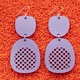 Warren Steven Scott Earrings - Inverted Ovoids - Polka Dot - Pony Purple