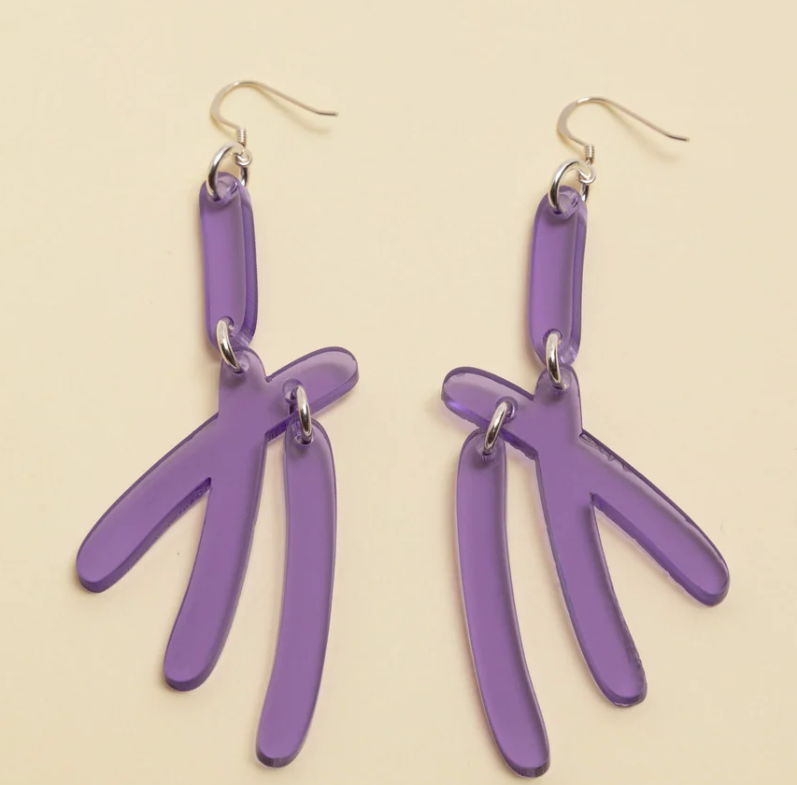 Warren Steven Scott Earrings - Cedar Bough - Translucent Violet