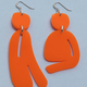 Warren Steven Scott Earrings - Slashed Ovoids - Mixed - Mini - Opaque Orange