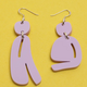 Warren Steven Scott Earrings - Slashed Ovoids - Mixed - Mini - Opaque Lilac