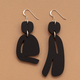 Warren Steven Scott Earrings - Slashed Ovoids - Mixed - Mini - Matte Black