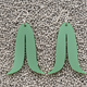 Warren Steven Scott Earrings - Joined Feather - Nettle Green