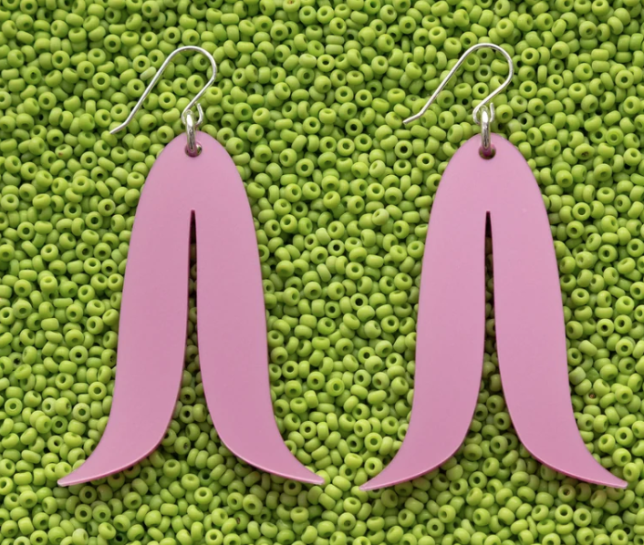 Warren Steven Scott Earrings - Joined Feather - Baldhip Pink