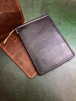Leather Card Holder / Money Clip Wallet