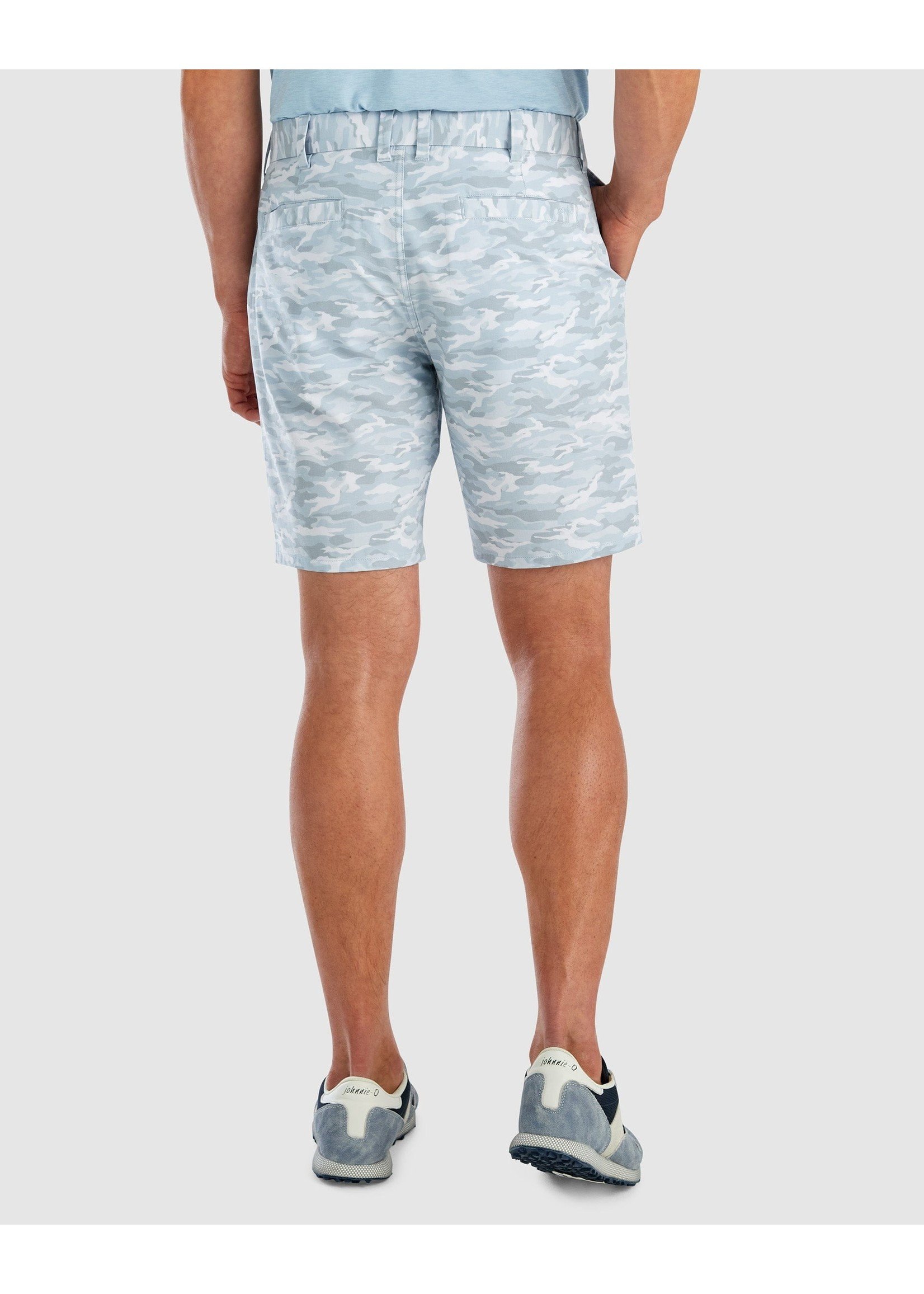 JOHNNIE-O Claymore Prep-Formance Performance Woven 9" Shorts in Chrome Camo JMSH1980