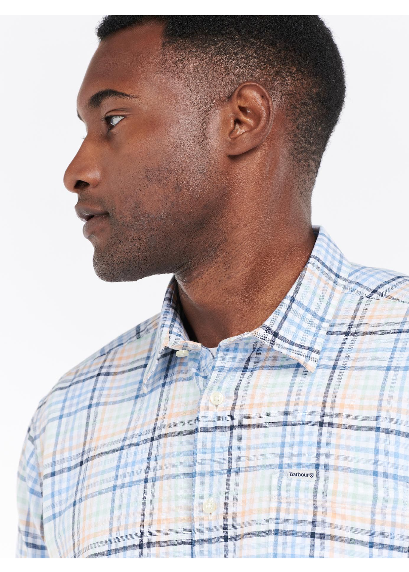 BARBOUR Starmer Short Sleeve Linen-Blend Tailored Fit Button-Up (Multiple Colors) MSH5133